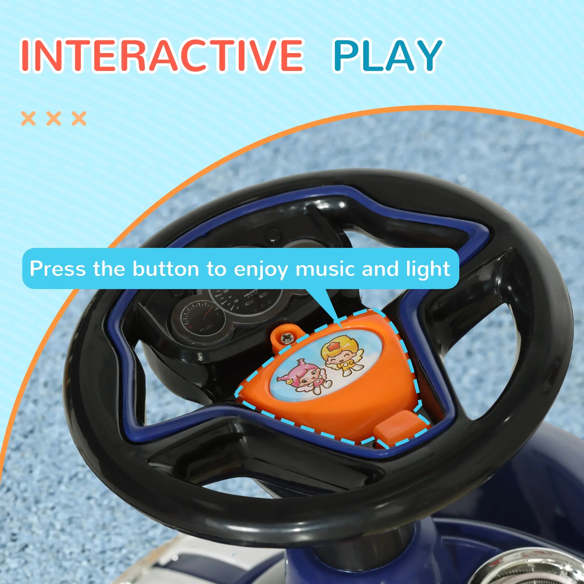Baby Push Car, Music Horn Light, Dark Blue Push Cars for Toddlers at Gallery Canada