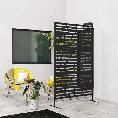 Outdoor Privacy Panel, Freestanding Metal Divider, Garden, Backyard, Deck, Black Side Awnings at Gallery Canada