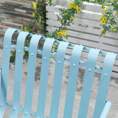 3-Piece Patio Bistro Set, Metal Frame, 2 Chairs & Round Table, Sky Blue Bistro Sets at Gallery Canada