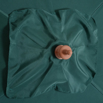 6.6x5ft Square Wooden Patio Umbrella, Tilt Mechanism, 6 Bamboo Ribs, Green Sun Umbrellas at Gallery Canada