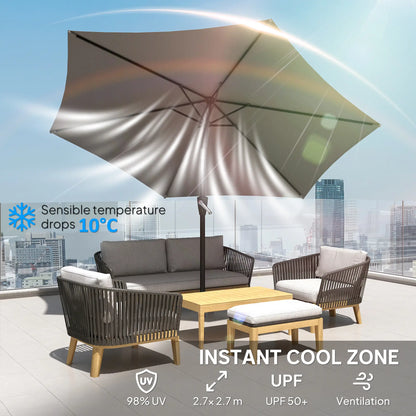 9FT Patio Umbrella, Outdoor Tilt Crank UV Protection Sun Umbrellas at Gallery Canada