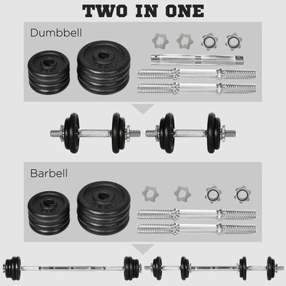 44lbs Adjustable Weight Barbell, Dumbbells Set, Non-Slip Handles, Black Dumbbells & Barbells at Gallery Canada