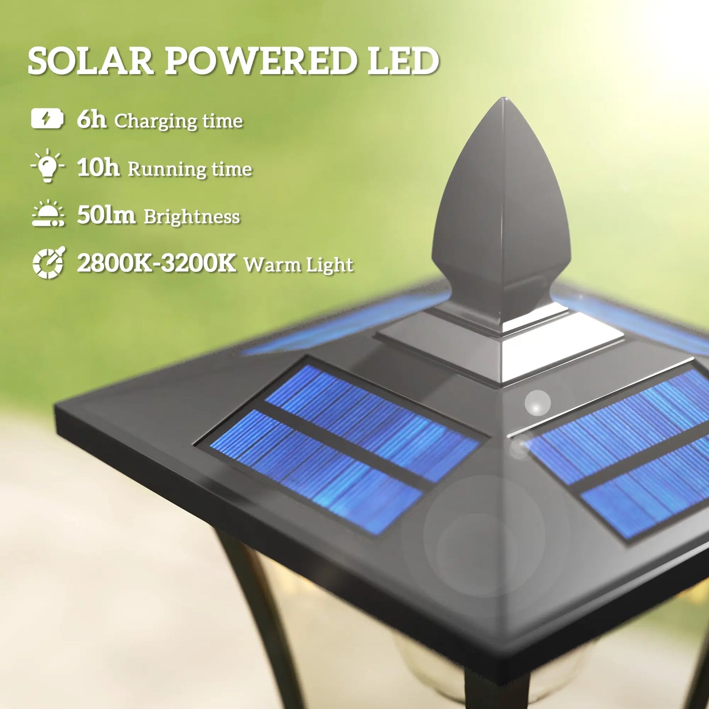 63" Solar Lamp Post Lights 2 Pack, Waterproof LED, Black Solar Post Lamps at Gallery Canada