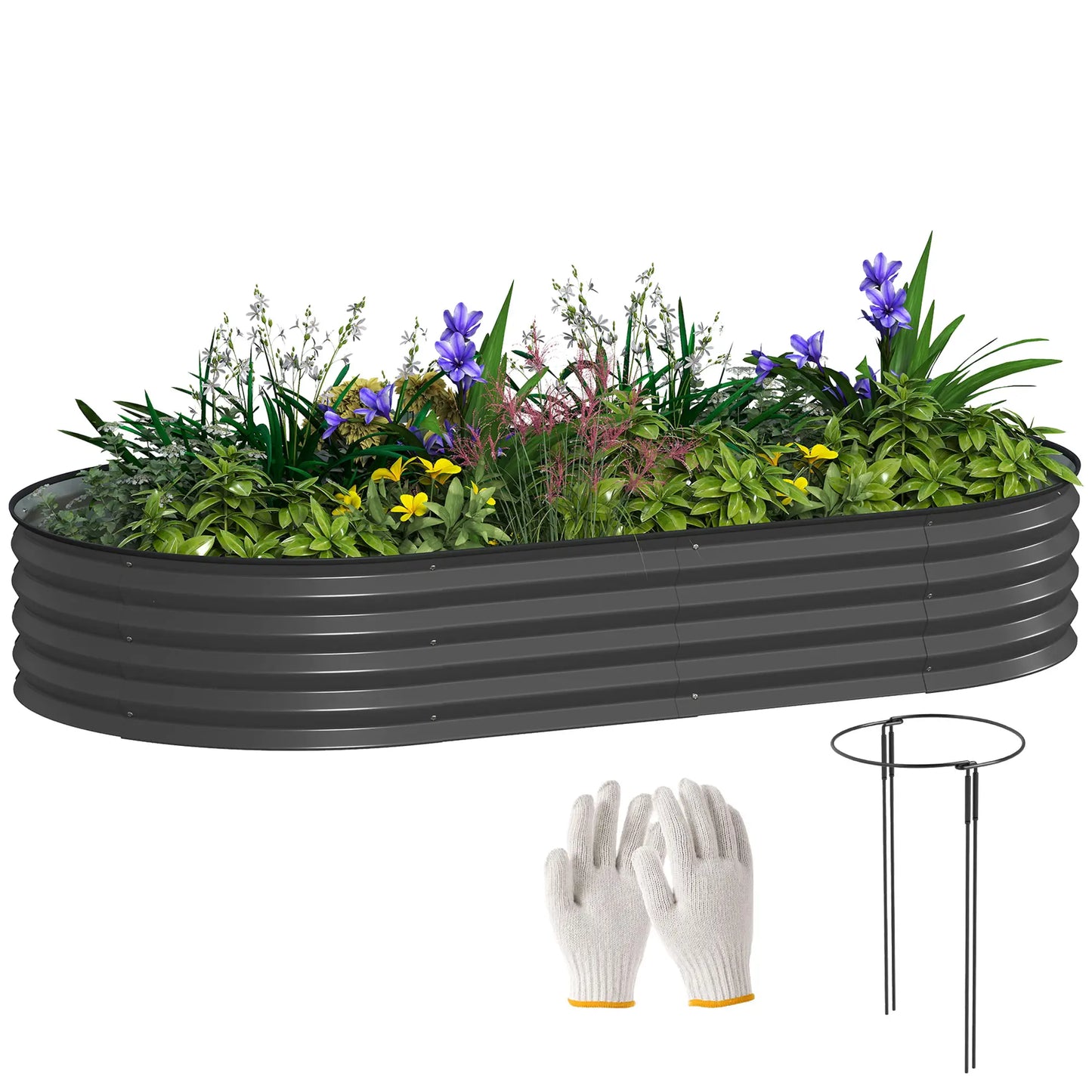 6' x 3' x 1' Galvanized Raised Garden Bed, Dark Grey Outdoor Planter Box, Dark Grey Galvanized Planter Boxes at Gallery Canada