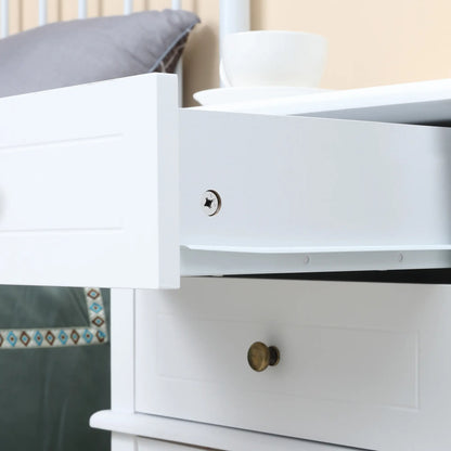 Modern Sofa Side Table with Drawers, Storage Shelf, White Side Tables at Gallery Canada