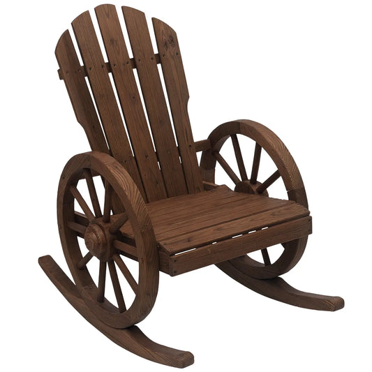 Wooden Rocking Chair, Wagon Outdoor Patio Rocker, Carbonized Outdoor Rocking Chairs Carbonized Wood Colour at Gallery Canada