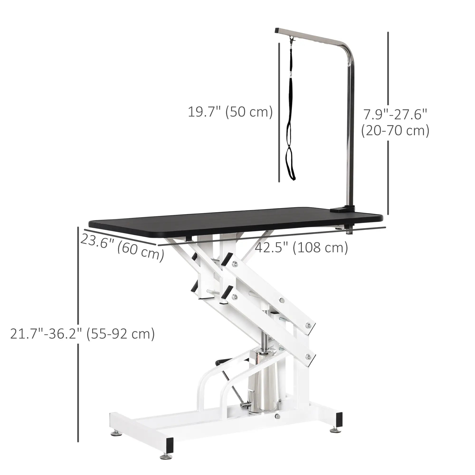 Adjustable Dog Grooming Table with Arm, Noose, Non-Slip, Black Dog Grooming Tables at Gallery Canada