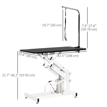 Adjustable Dog Grooming Table with Arm, Noose, Non-Slip, Black Dog Grooming Tables at Gallery Canada
