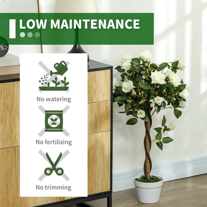 3FT White Rose Artificial Plant Set, Fake Plant For Home Decor, White Artificial Trees at Gallery Canada