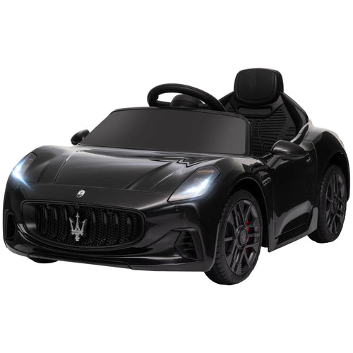 12V Maserati Kids Electric Car, Remote Control, LED Lights, MP3, Black