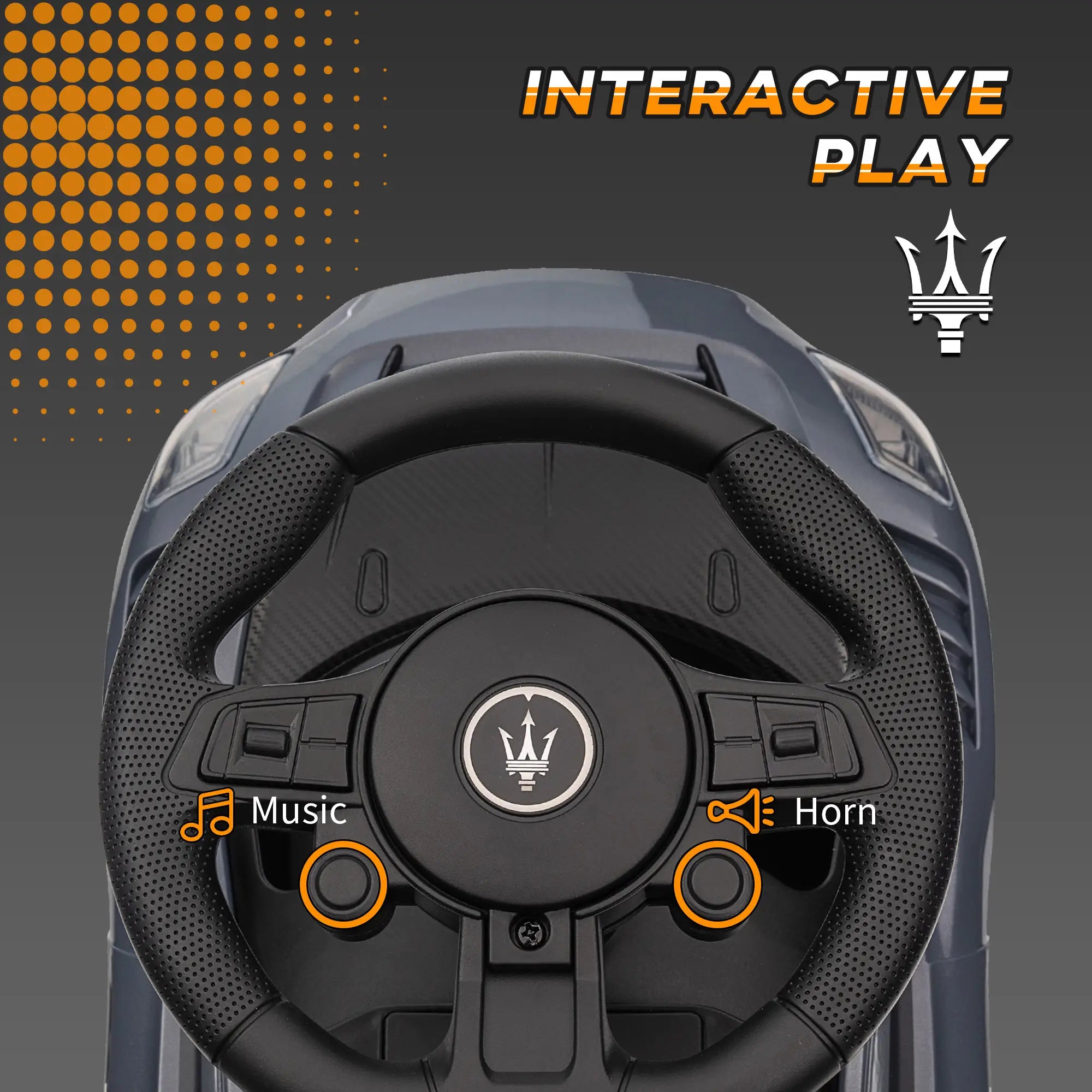 Maserati GT2 Baby Sliding Car, Storage, Music, Horn, 18-60 Months, Grey Push Cars for Toddlers at Gallery Canada