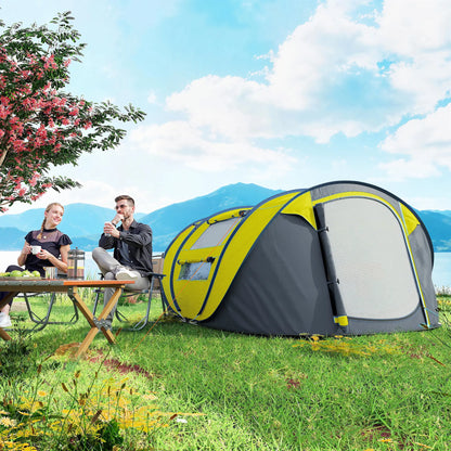 4 Person Camping Tent, Automatic Setup, Yellow Camping Tents at Gallery Canada