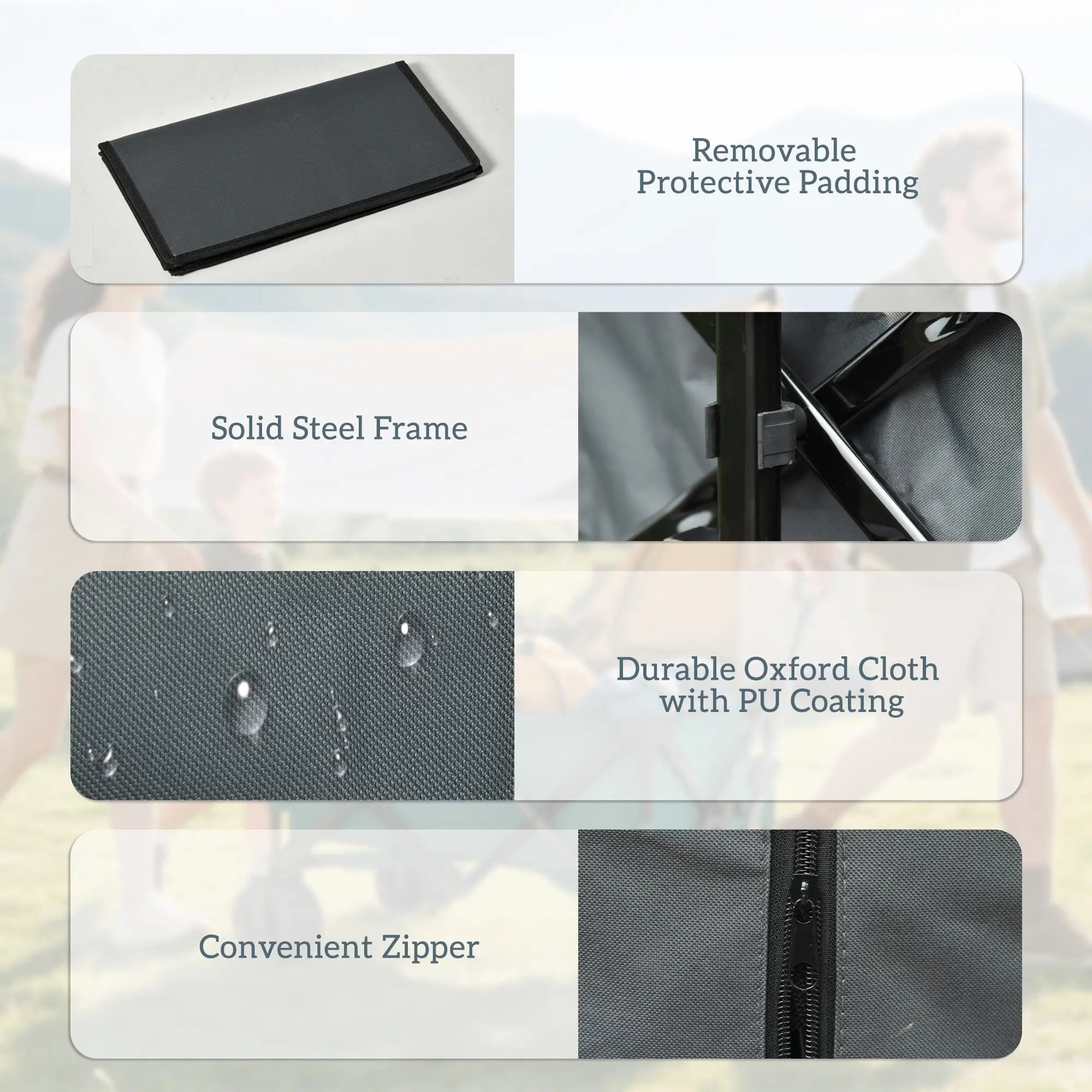 Folding Camping Trailer, Outdoor Pull Along, Anti-Slip Wheel, Dark Grey Bike Cargo Trailers at Gallery Canada