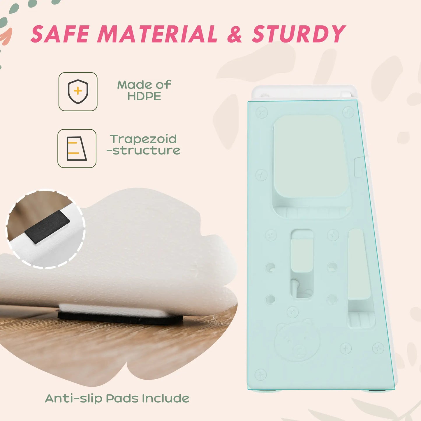 Toddler Kitchen Helper, 2 Step Stool, Adjustable Height, Safety Rail, White Toddler & Kids Step Stools at Gallery Canada