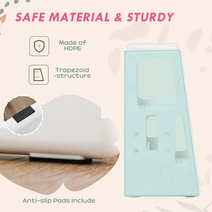 Toddler Kitchen Helper, 2 Step Stool, Adjustable Height, Safety Rail, White Toddler & Kids Step Stools at Gallery Canada