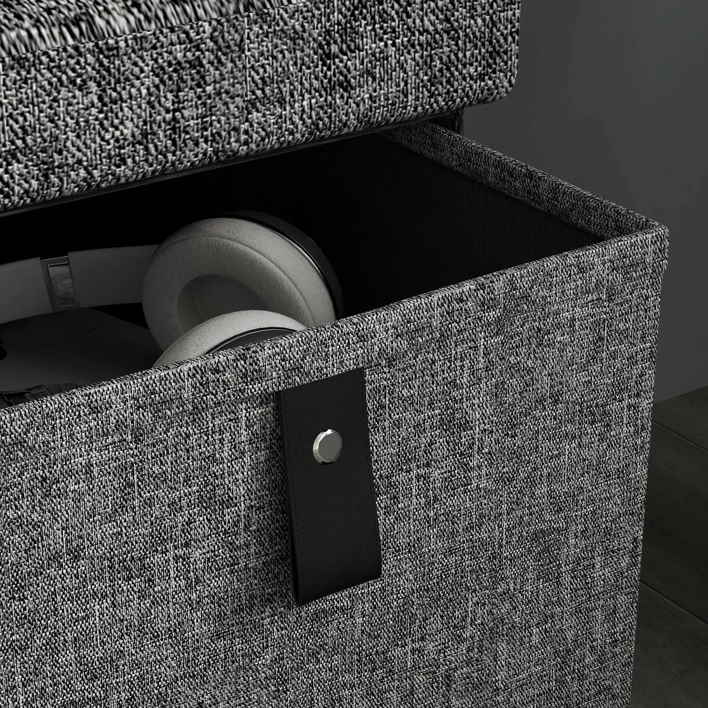 Shoe Bench with Seat, 6 Fabric Drawers, Charcoal Grey Shoe Storage Cabinets & Racks at Gallery Canada