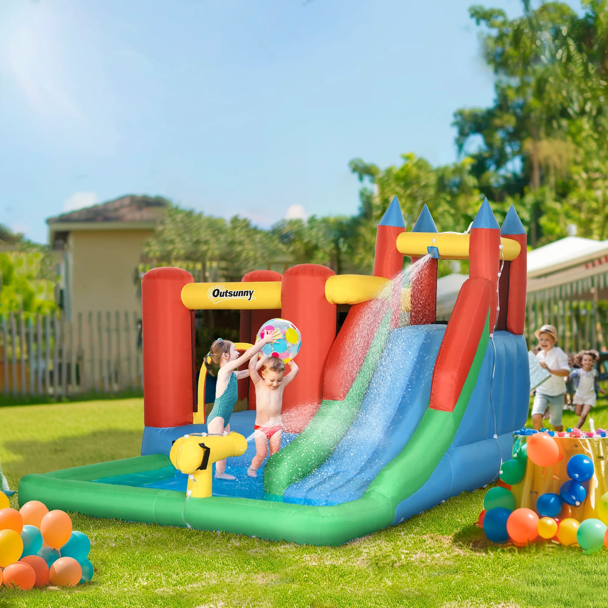 Kids Inflatable Bouncy Castle, Slide, Pool, 11.5' x 8.8' x 7', Multi-color Inflatables at Gallery Canada