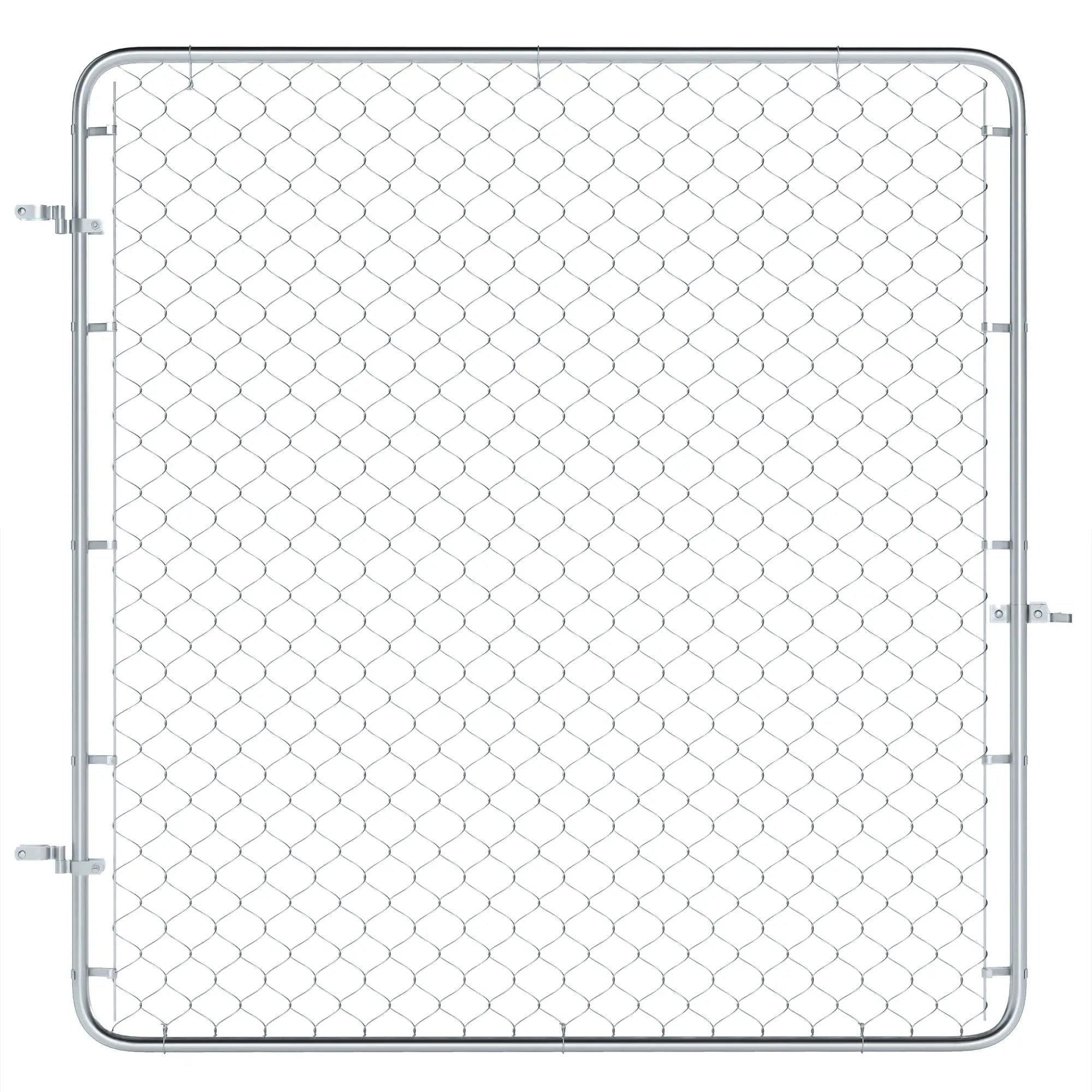 Chain Link Fence Gate, Galvanized Steel Garden Door, 70.9 x 70.9 in., Silver Garden Decor at Gallery Canada