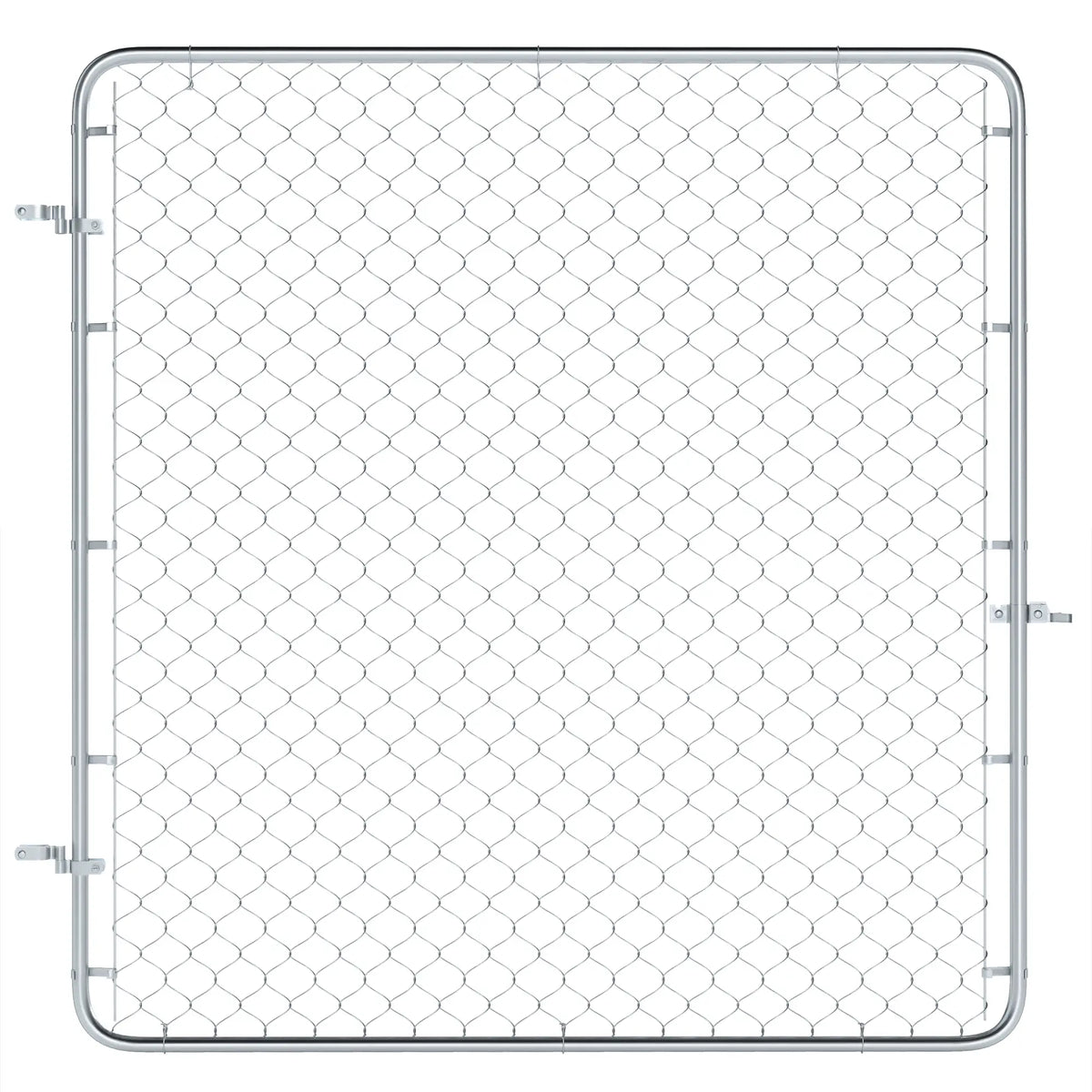 Chain Link Fence Gate, Galvanized Steel Garden Door, 70.9 x 70.9 in., Silver Garden Decor at Gallery Canada