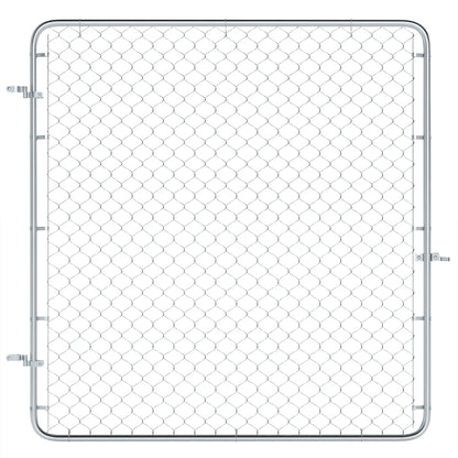 Chain Link Fence Gate, Galvanized Steel Garden Door, 70.9 x 70.9 in., Silver Garden Decor at Gallery Canada