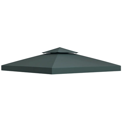 10' x 10' Square 2-Tier Gazebo Canopy, Charcoal Grey Gazebo Canopy Replacement Charcaol Grey at Gallery Canada