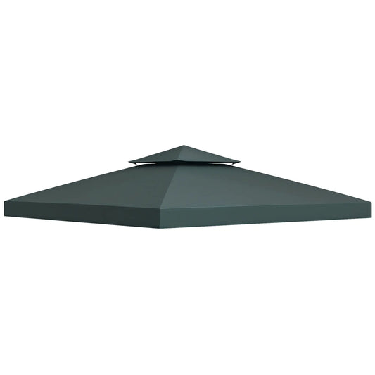 10' x 10' Square 2-Tier Gazebo Canopy, Charcoal Grey Gazebo Canopy Replacement Charcaol Grey at Gallery Canada