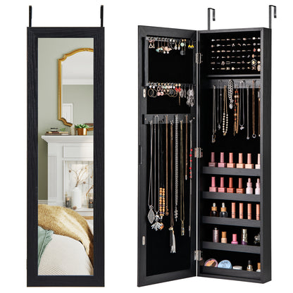 Wall Mounted Jewelry Cabinet With Full Length Mirror, Black Jewelry Armoires at Gallery Canada