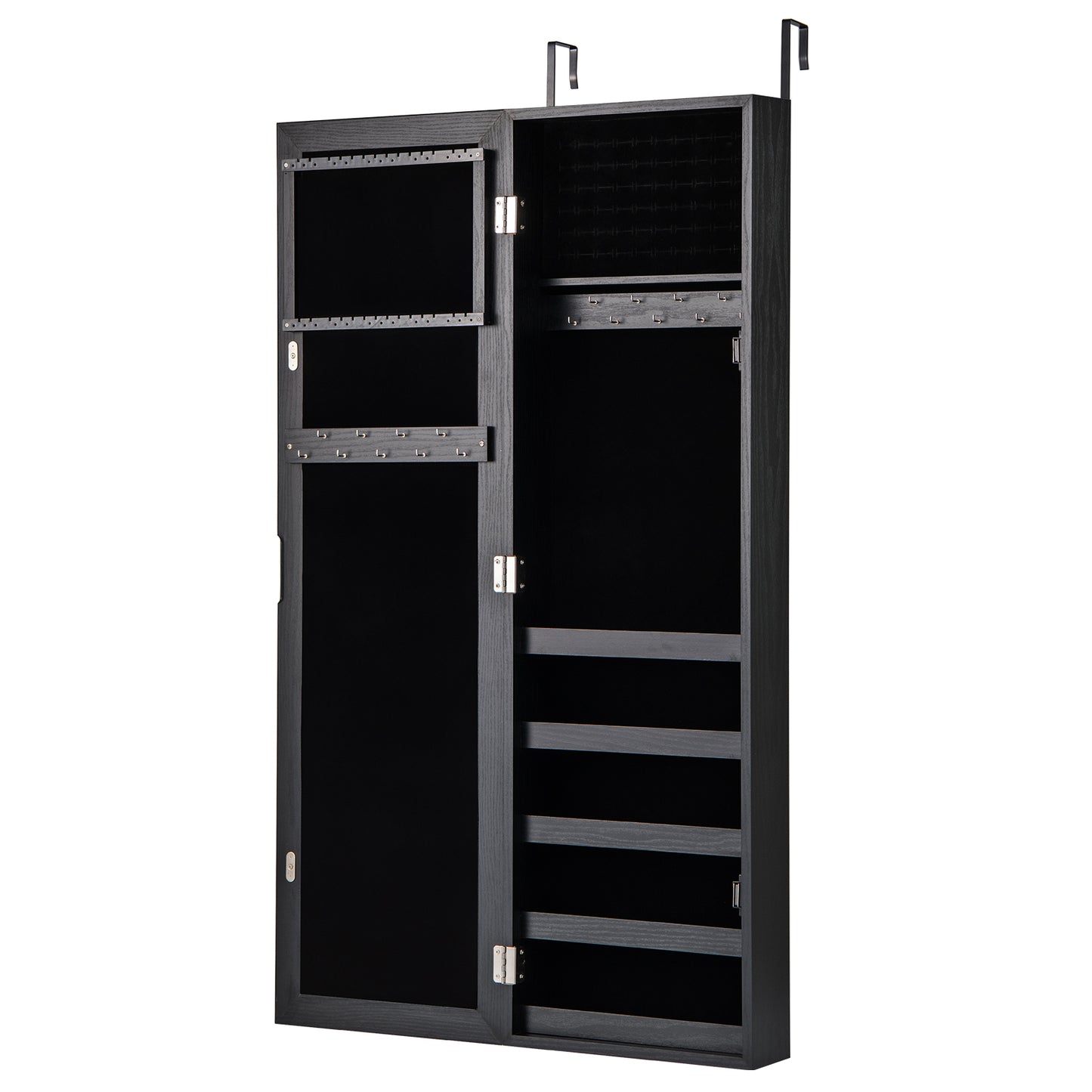 Wall Mounted Jewelry Cabinet With Full Length Mirror, Black Jewelry Armoires at Gallery Canada