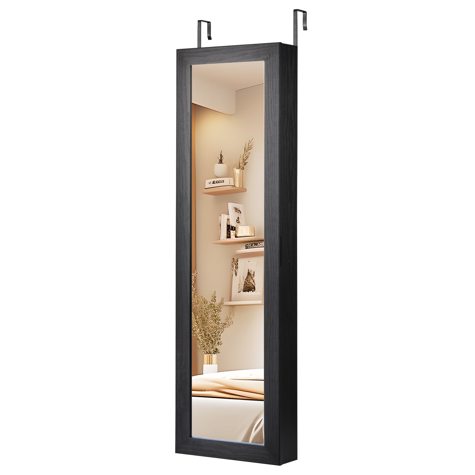 Wall Mounted Jewelry Cabinet With Full Length Mirror, Black Jewelry Armoires at Gallery Canada