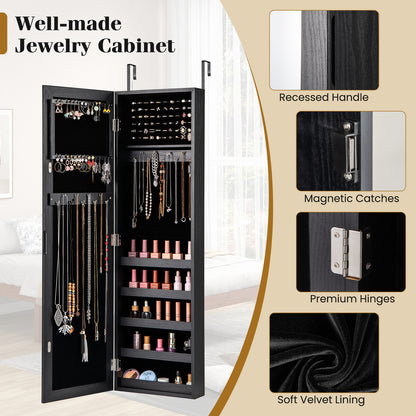 Wall Mounted Jewelry Cabinet With Full Length Mirror, Black Jewelry Armoires at Gallery Canada