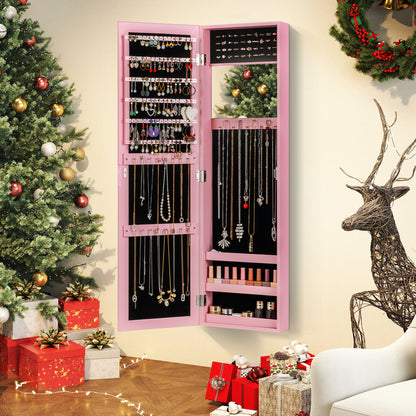 Jewelry Cabinet Wall or Door Mounted Jewelry Armoire Modern Hanging Jewelry Organizer, Pink Jewelry Armoires at Gallery Canada