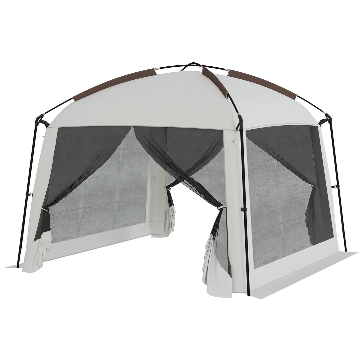 10' x 10' Screen Tent, UV50+ Protection, Fits 6-8 People, White Pop Up Canopies at Gallery Canada