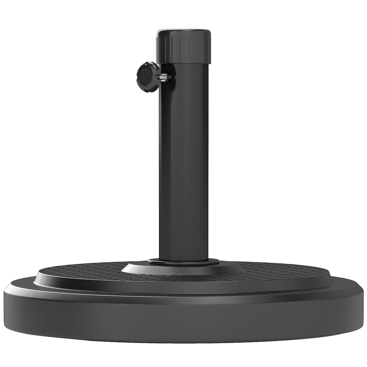 48 Lbs Patio Umbrella Base, Round HDPE, For 1.5" Or 1.9" Poles, Φ18.9" X 15.2" H, Black Umbrella Bases Black at Gallery Canada
