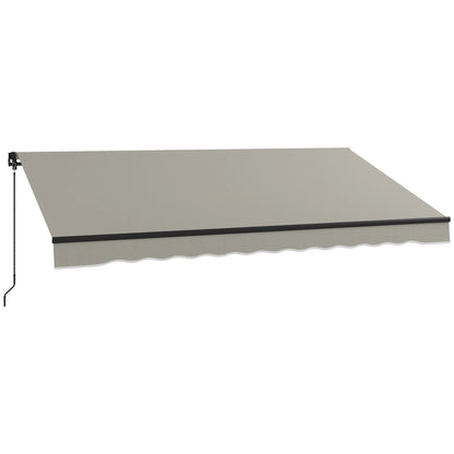 12' x 10' Retractable Awning, UV Resistant Sunshade, Light Grey Deck Awnings Light Grey at Gallery Canada