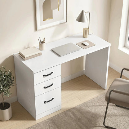 Computer Desk With 3 Drawers, 47", Adjustable Hanging Rails, White Writing Desks at Gallery Canada
