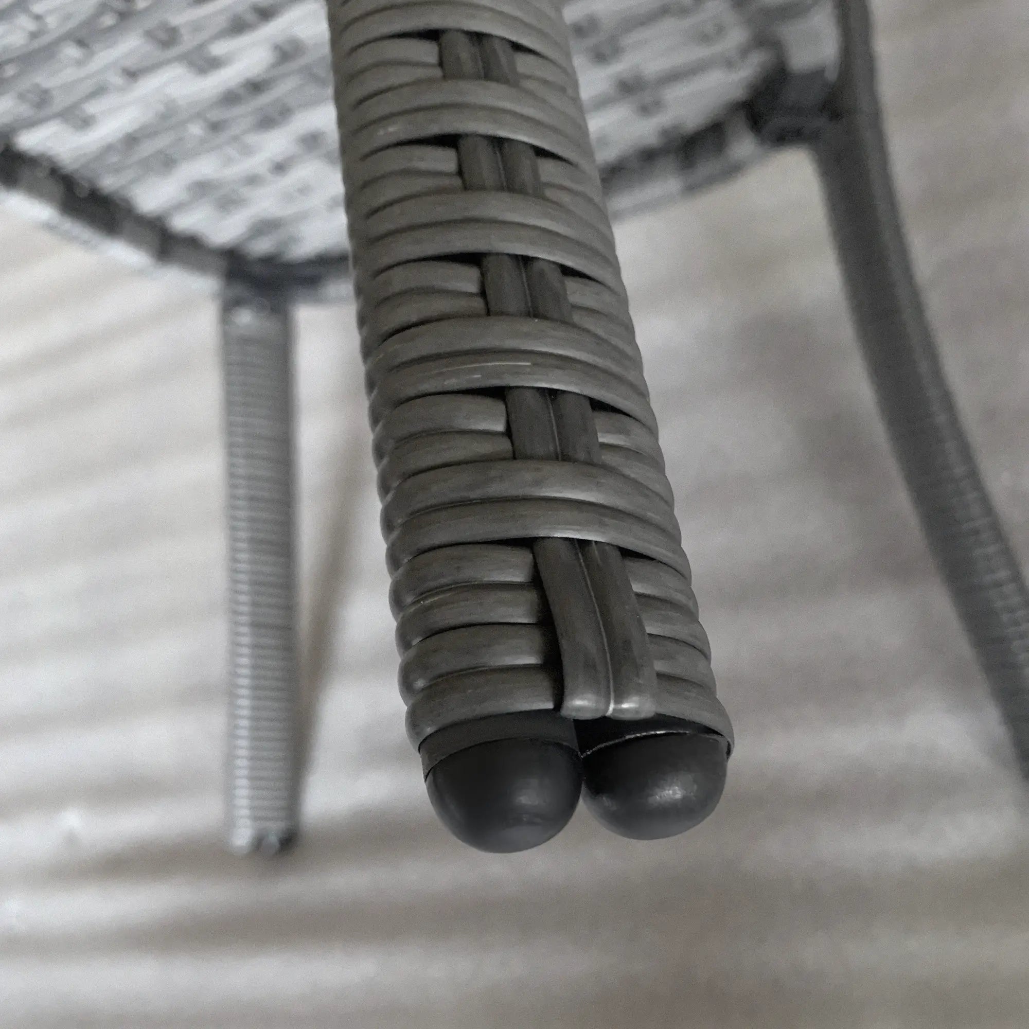 Outdoor Coffee Table With Storage Shelf, Hand-Woven Wicker Side Table, Mix Grey Patio Side Tables at Gallery Canada