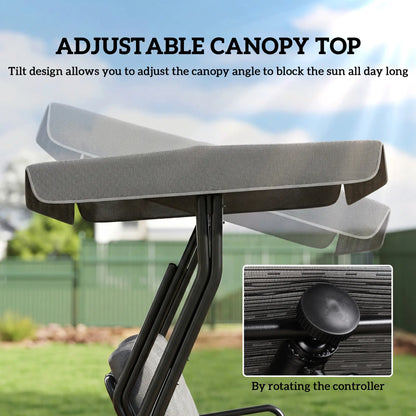 3-Person Patio Swing Chair With Canopy, Light Grey Porch Swings with Canopy at Gallery Canada