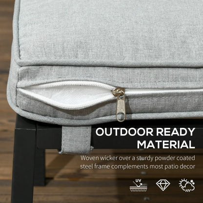 5 Piece PE Rattan Garden Set, 2 Armchairs, 2 Stools, Steel Table, Khaki Bistro Sets at Gallery Canada