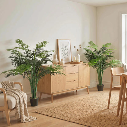4FT Artificial Palm Tree Set Of 2, Faux Tropical Plant In Pot, Green Artificial Trees at Gallery Canada