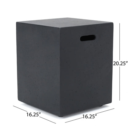Multi-Functional Tank Holder Side Table, 16.5" L x 16.5" W x 20.5" H, Dark Grey Patio Side Tables at Gallery Canada