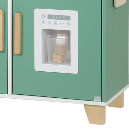 Wooden Play Kitchen Set, 19PCs, Ages 3-6, Green