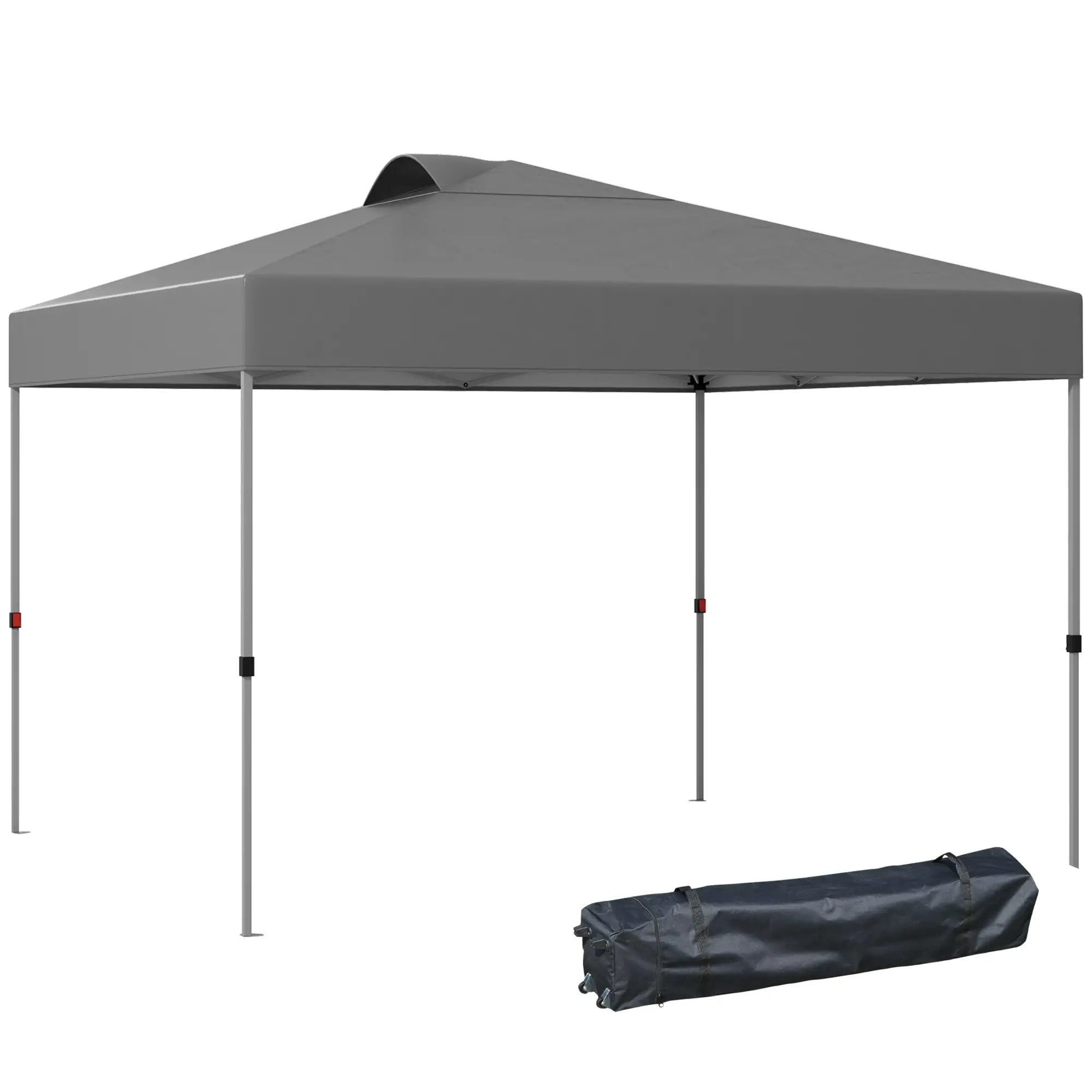 10' x 10' Pop Up Canopy Tent, Airy Top Vents, Wheeled Carry Bag, Dark Grey Pop Up Canopies at Gallery Canada