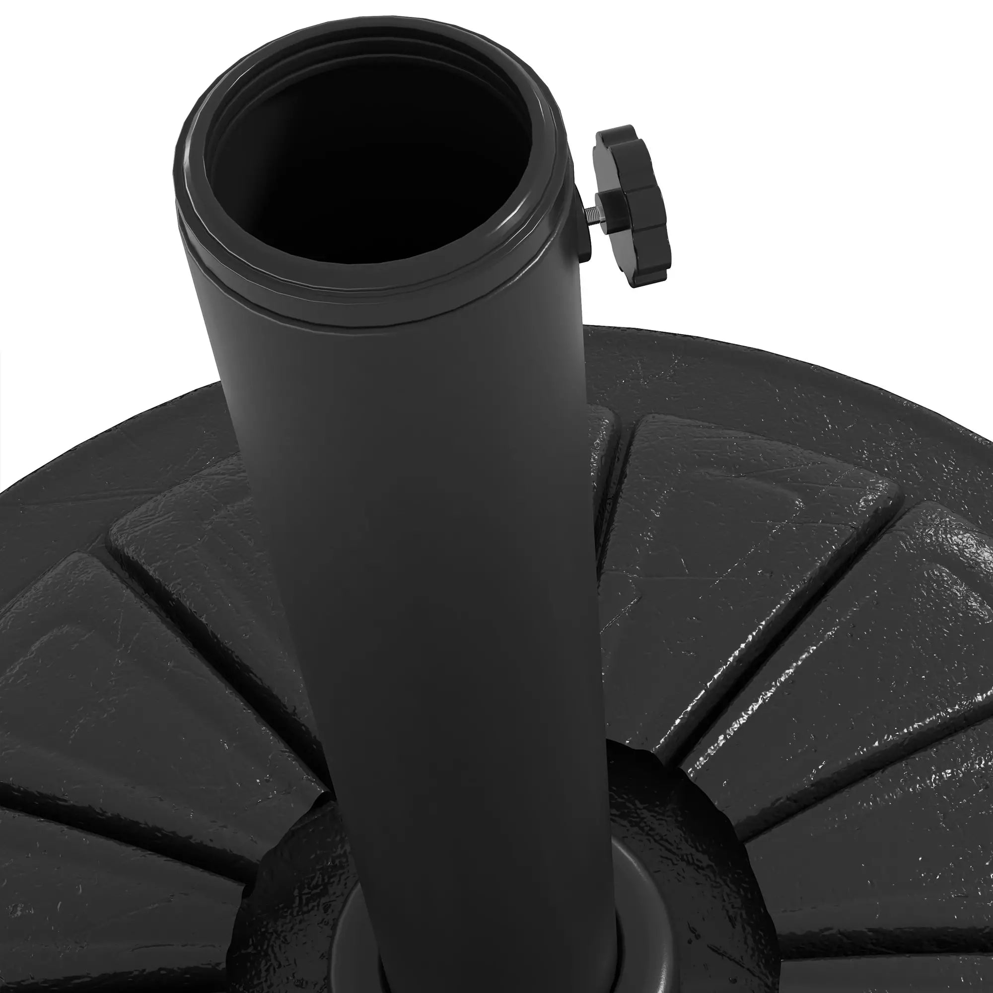 Heavy Duty Concrete Umbrella Base, Steel Pole, Round Parasol Stand, Black Umbrella Bases at Gallery Canada