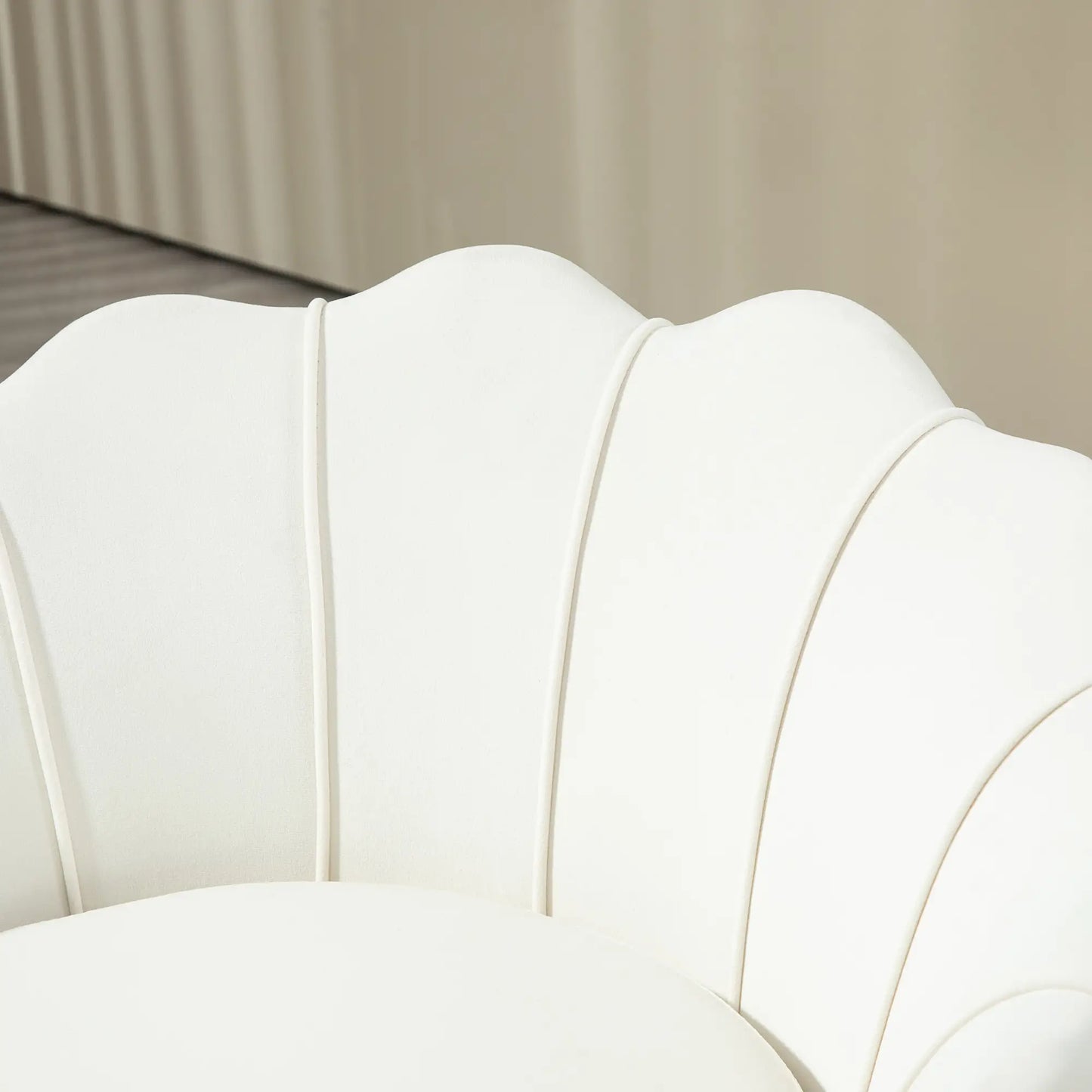 Modern Velvet Accent Chair, Gold Metal Legs, Cream White Accent Chairs at Gallery Canada