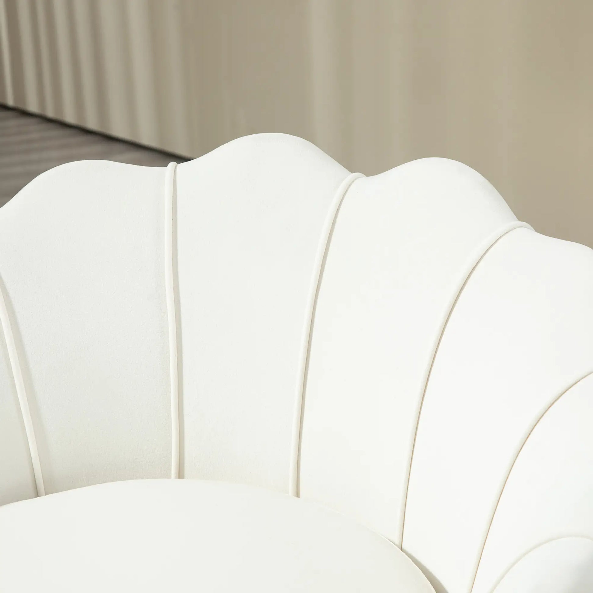 Modern Velvet Accent Chair, Gold Metal Legs, Cream White Accent Chairs at Gallery Canada