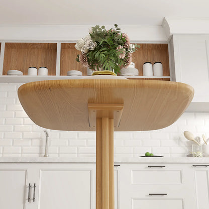 Modern Dining Table For 4, 27.6" x 27.6", Natural Wood Bar Tables at Gallery Canada