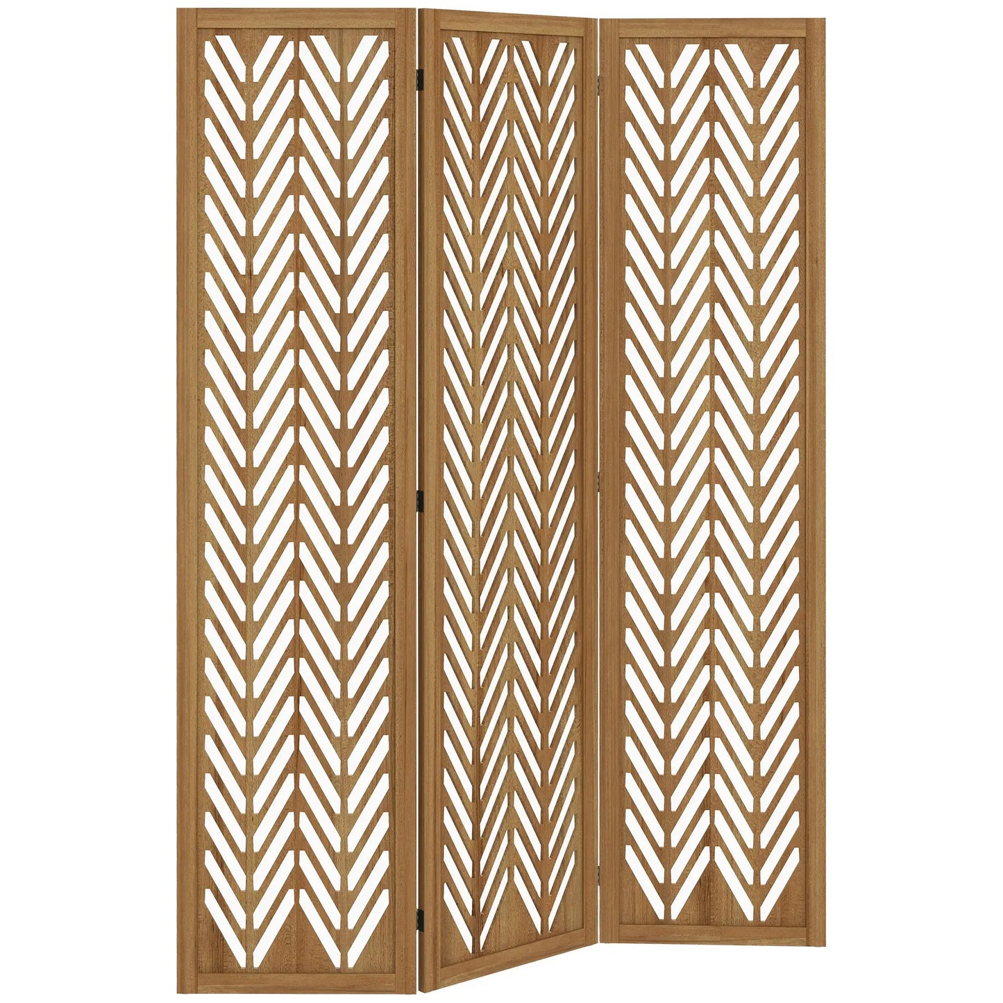 3 Panel Room Divider, 5.6ft Tall, Wood Folding Privacy Screen, Light Brown Room Dividers at Gallery Canada