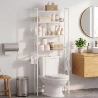 3-Tier Over-the-Toilet Storage Shelf, Adjustable Shelves, White