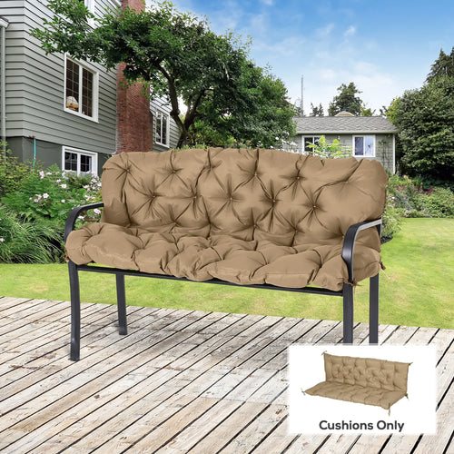 Garden Bench Cushion 3-Seater, Non-Slip Backrest Pad, 59.1