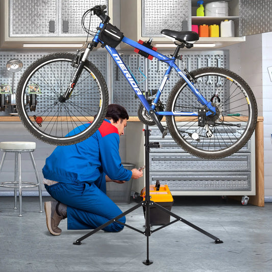 Adjustable Bike Repair Stand, Telescopic Arm, 70.75", Tool Tray Bike Repair Stands Black Grey at Gallery Canada